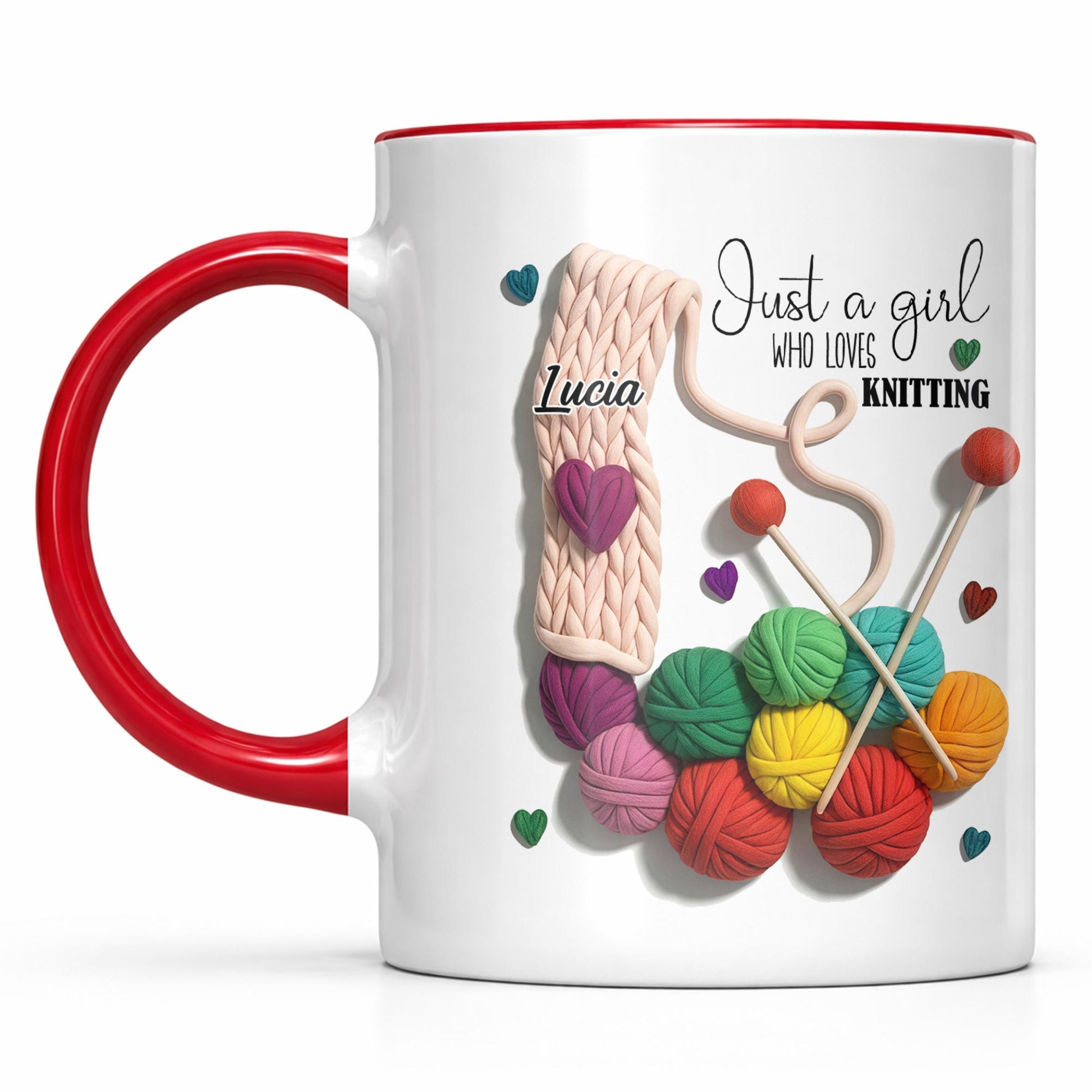 Just A Girl Who Loves Knitting With Yarn Balls And Needles