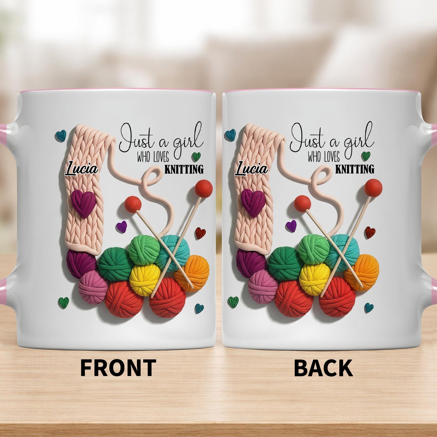 Just A Girl Who Loves Knitting With Yarn Balls And Needles