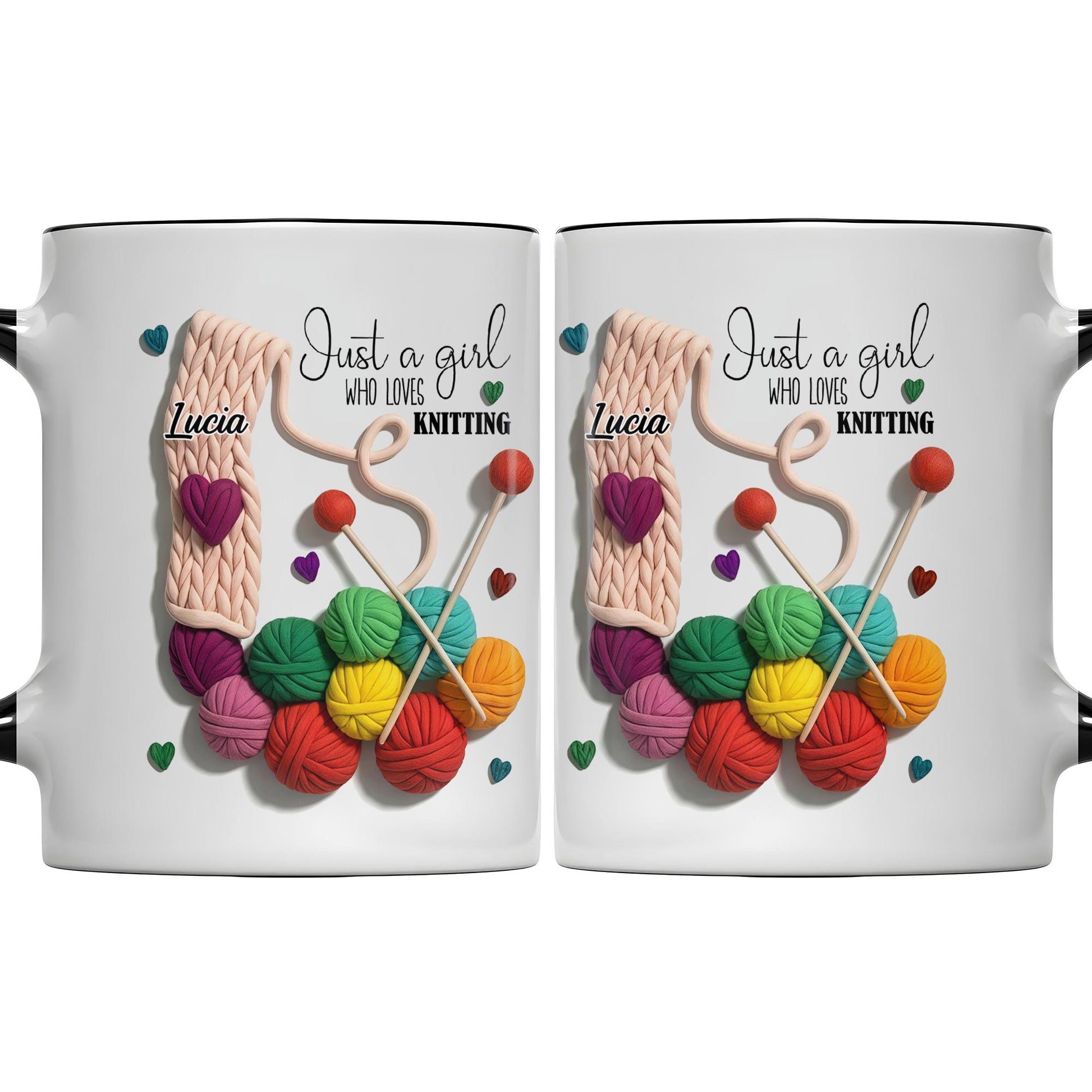 Just A Girl Who Loves Knitting With Yarn Balls And Needles