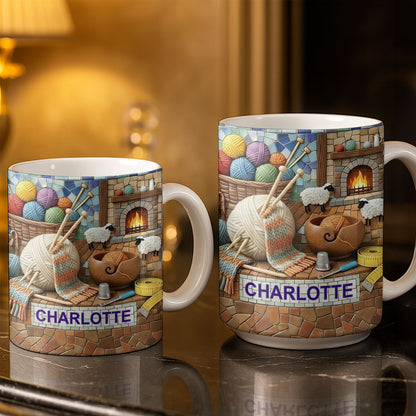 Cozy Knitting Vibes With Wool Yarn Balls And Sheep Design