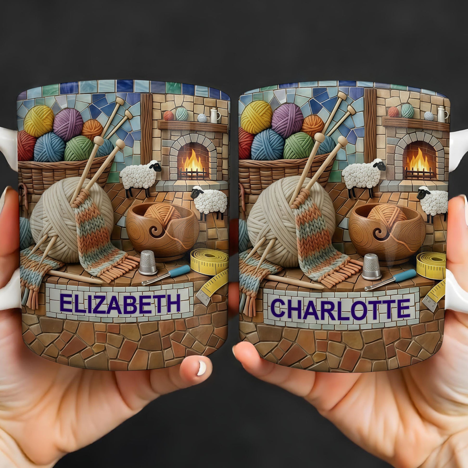 Cozy Knitting Vibes With Wool Yarn Balls And Sheep Design