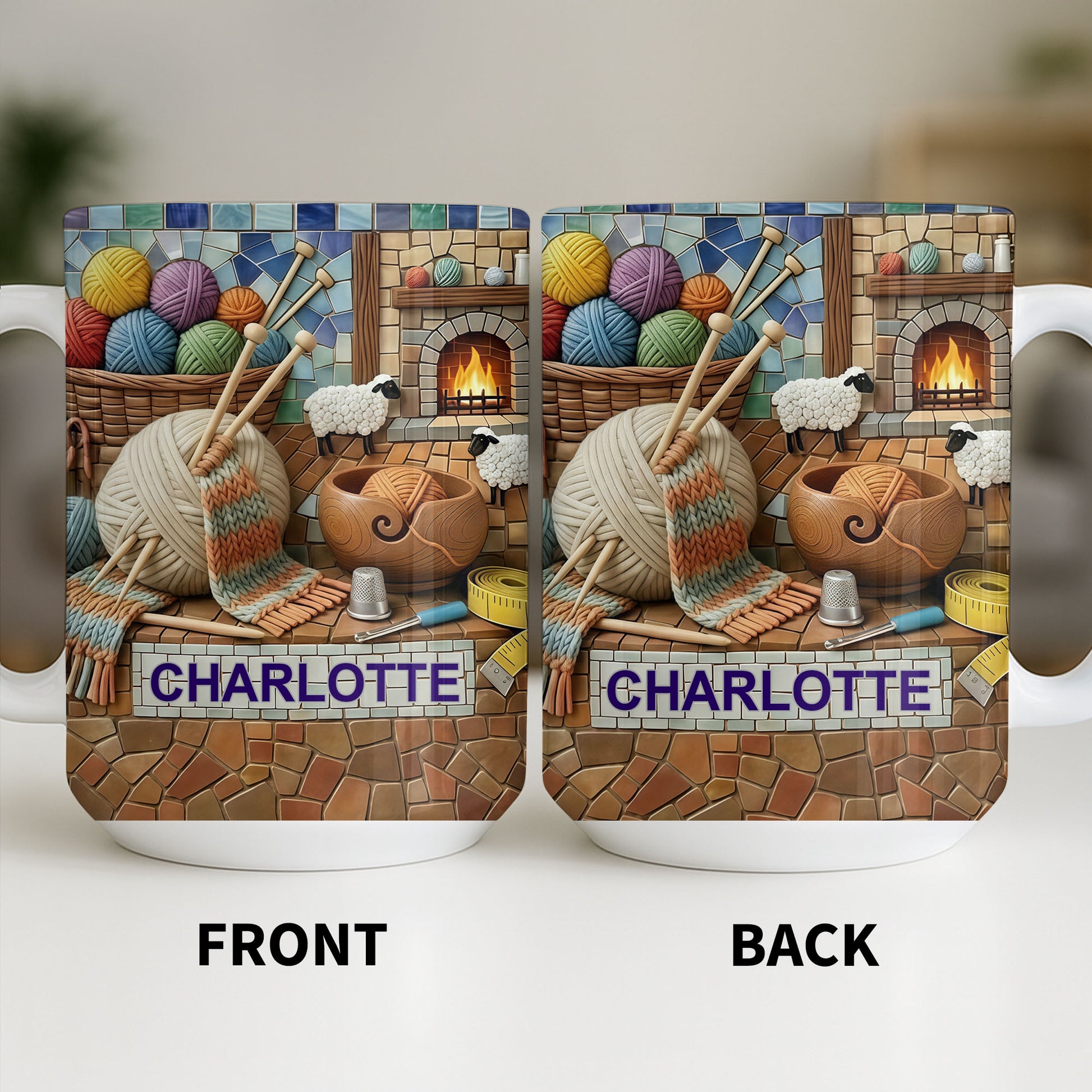 Cozy Knitting Vibes With Wool Yarn Balls And Sheep Design