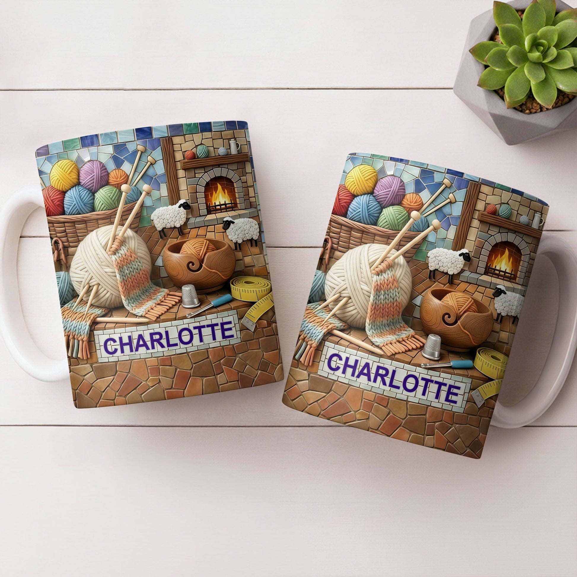 Cozy Knitting Vibes With Wool Yarn Balls And Sheep Design