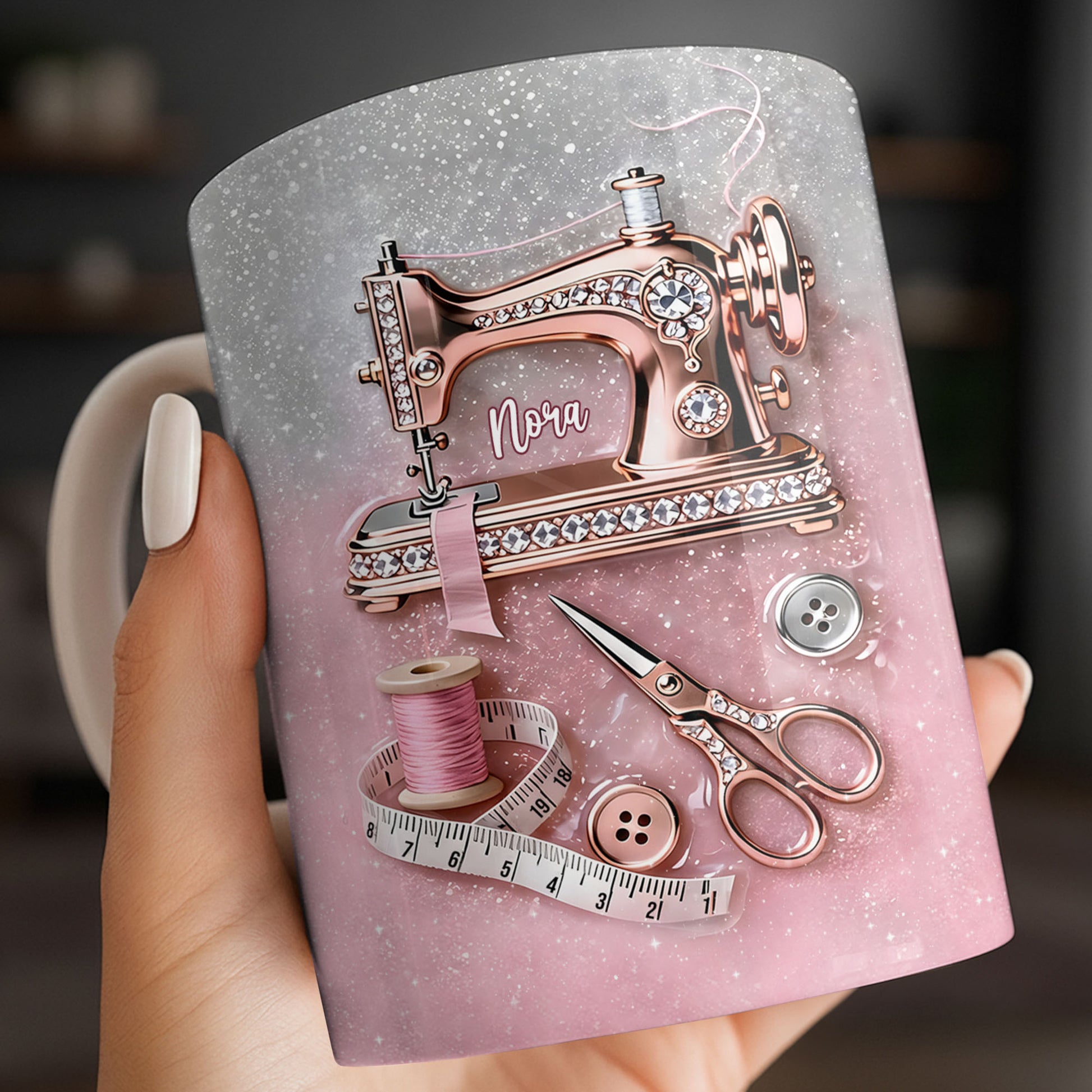 Creative Sewing My Happy Place With Sewing Machine And Scissors