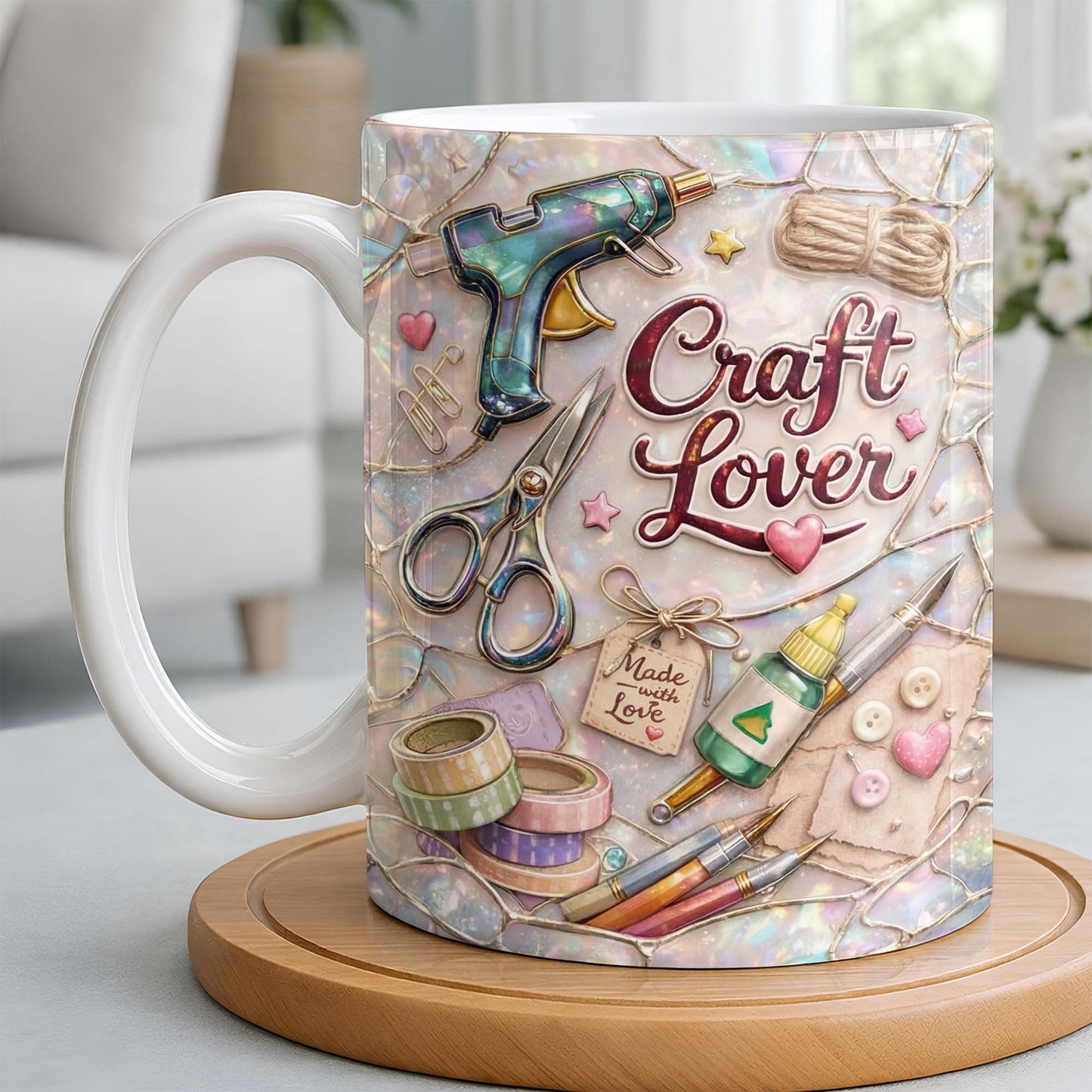 Craft Lover Made With Love Glue Gun And Scissors