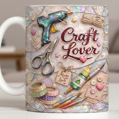 Craft Lover Made With Love Glue Gun And Scissors