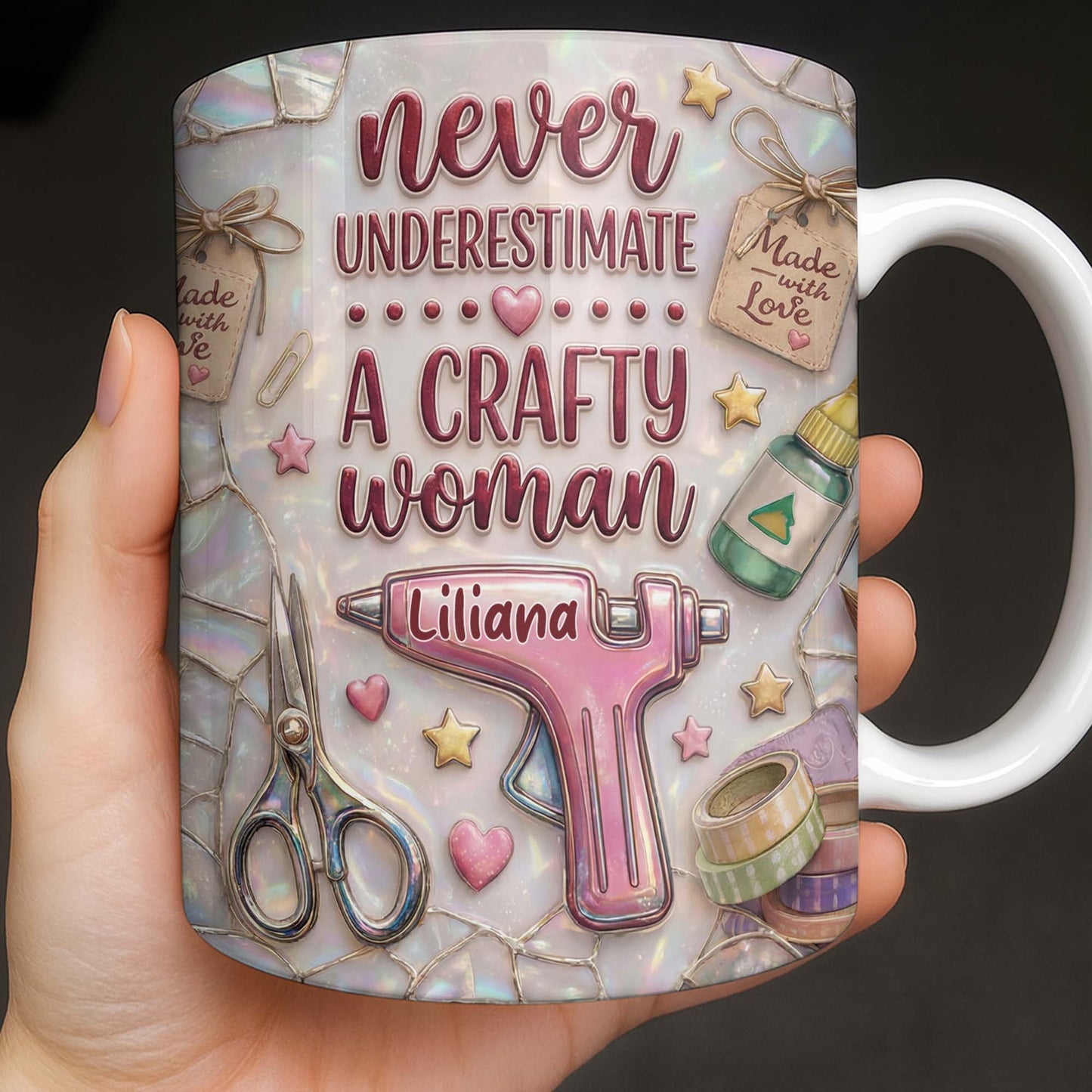 Craft Lover Made With Love Glue Gun And Scissors