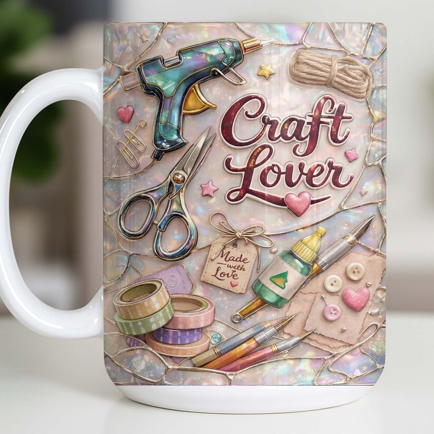 Craft Lover Made With Love Glue Gun And Scissors