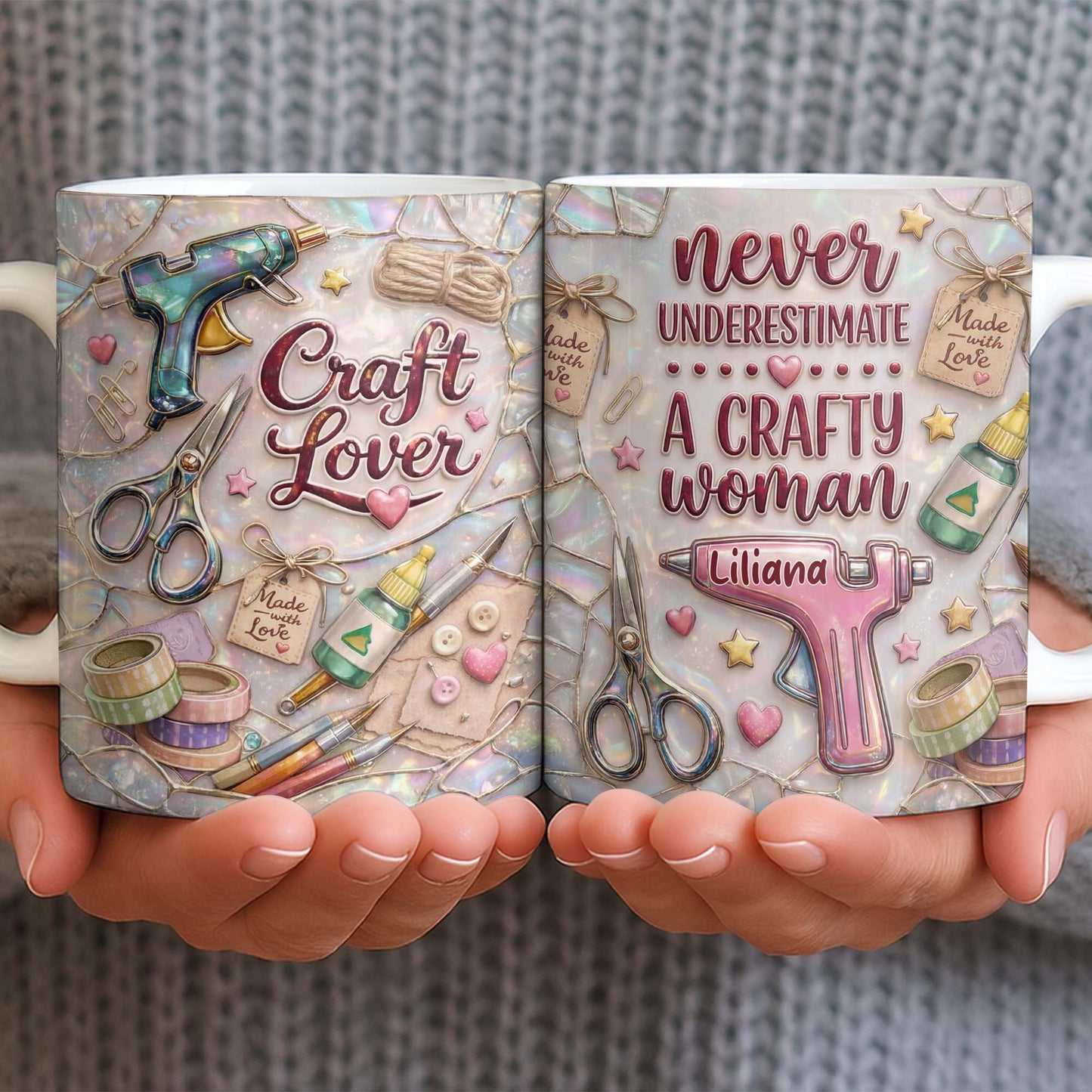 Craft Lover Made With Love Glue Gun And Scissors