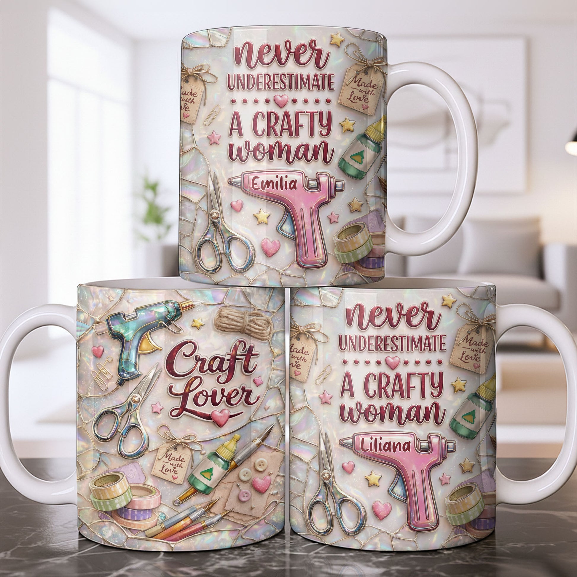 Craft Lover Made With Love Glue Gun And Scissors