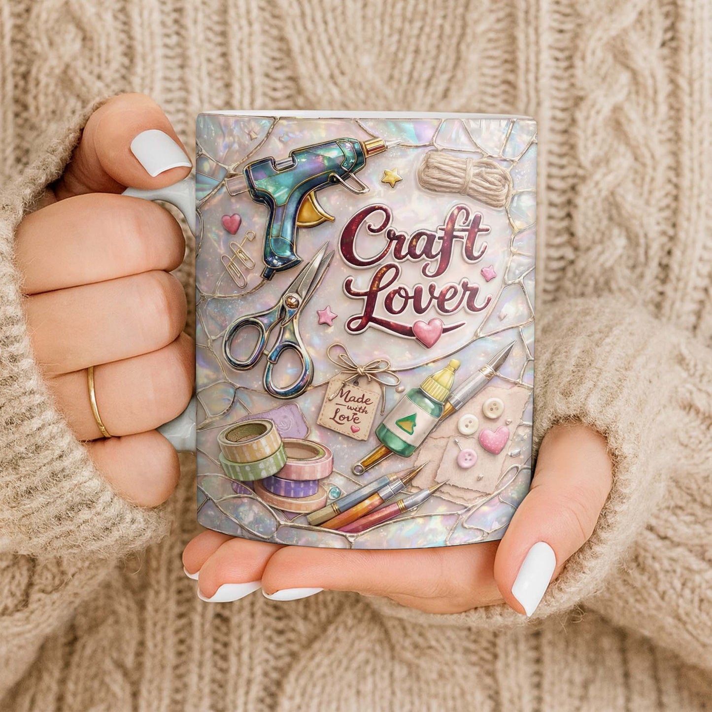 Craft Lover Made With Love Glue Gun And Scissors