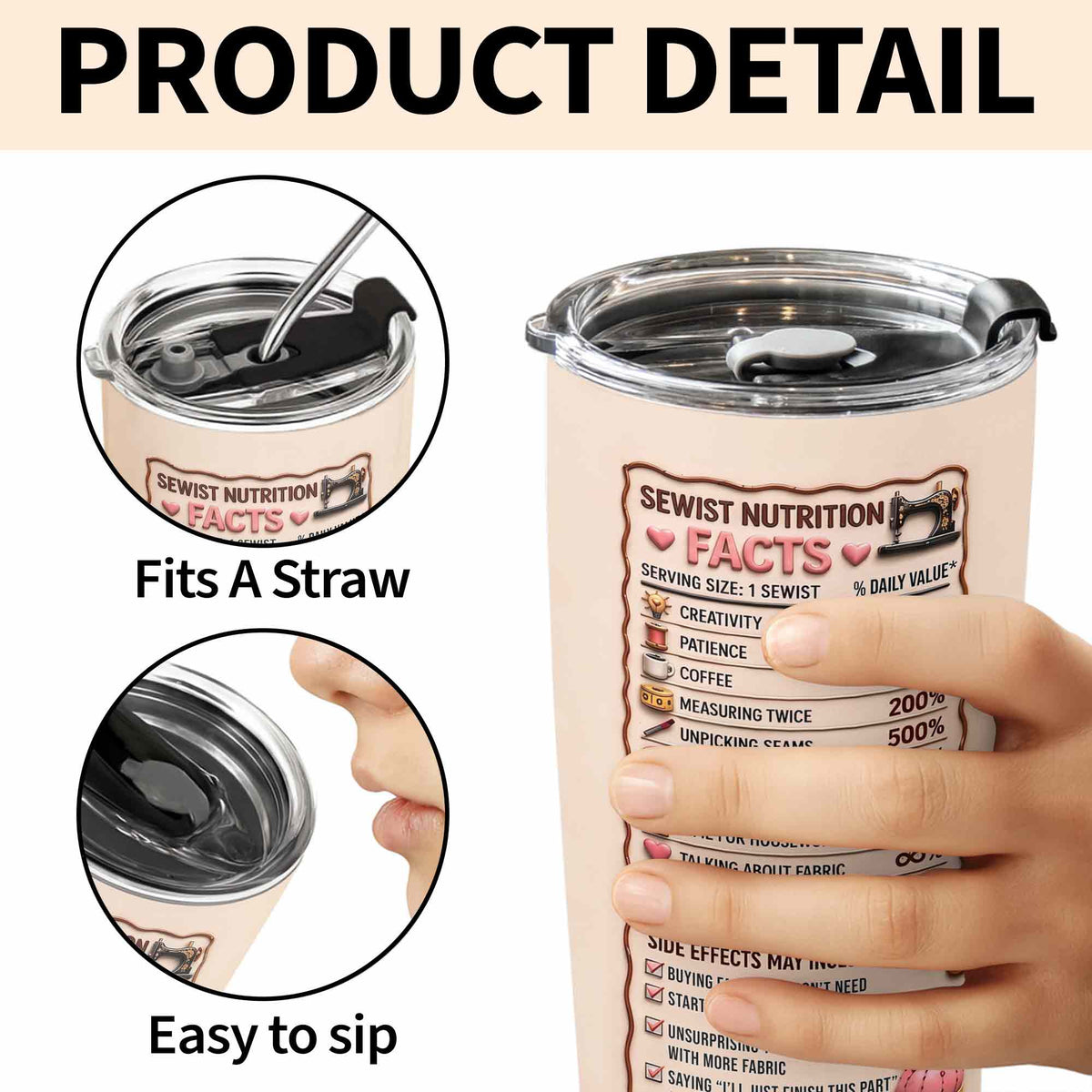 Sewing Because Adulting Is Hard Punching People Is Frowned Upon Sewing Machine Flower - Personalized Custom Stainless Steel Tumbler 20oz - HAND130_USTUM