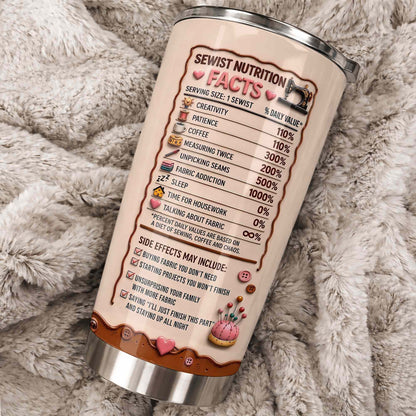Sewing Because Adulting Is Hard Punching People Is Frowned Upon Sewing Machine Flower - Personalized Custom Stainless Steel Tumbler 20oz - HAND130_USTUM