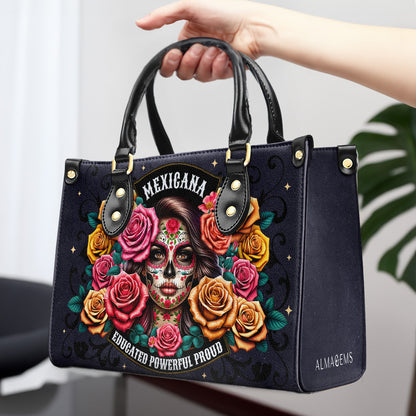 The Girl And Roses - Personalized Leather Handbag - HB_MX28
