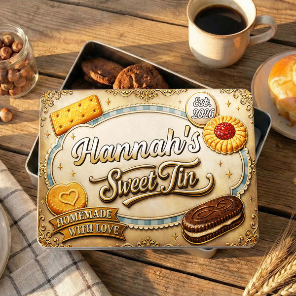 My Sweet Tin Homemade With Love Featuring Assorted Cookies And Biscuits