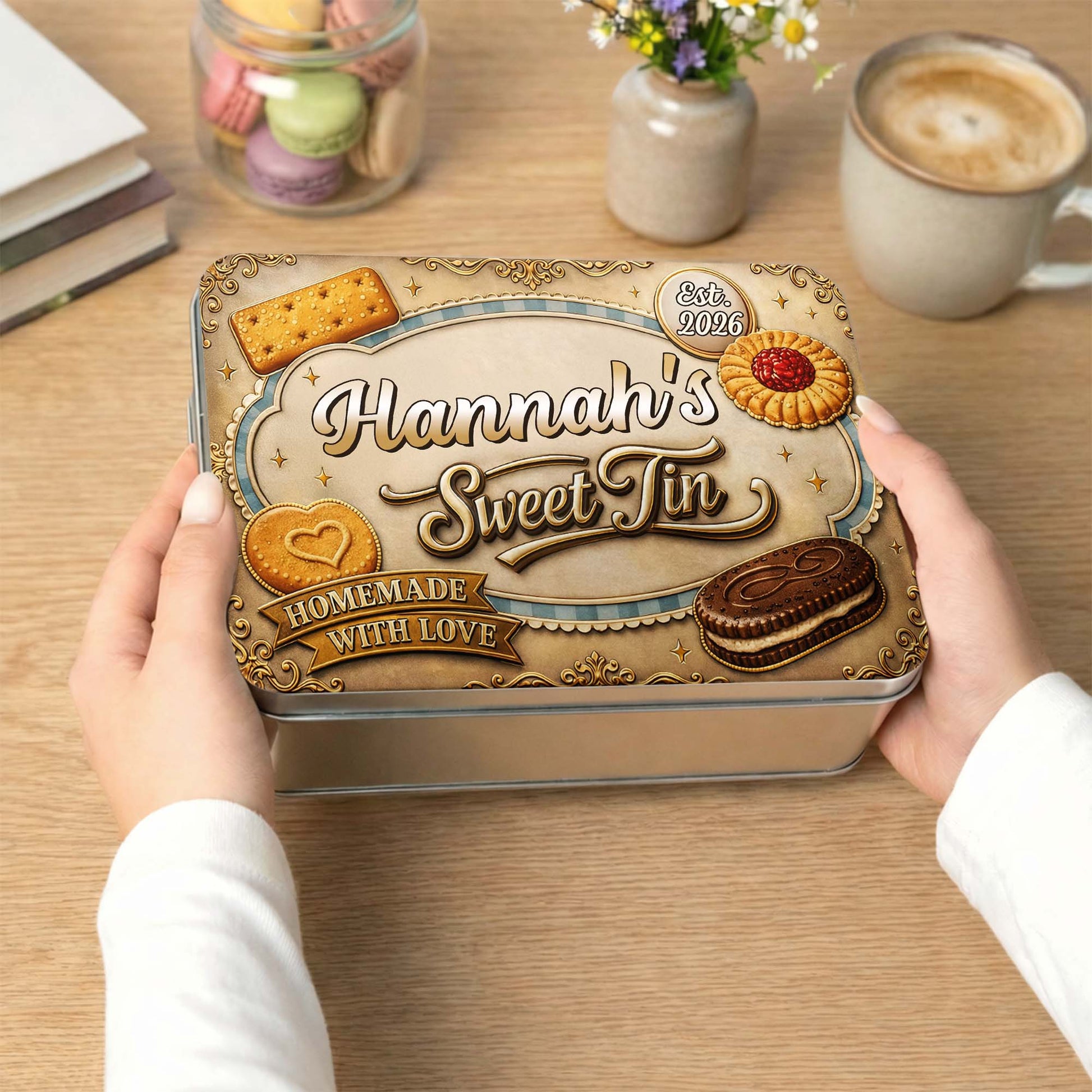 My Sweet Tin Homemade With Love Featuring Assorted Cookies And Biscuits