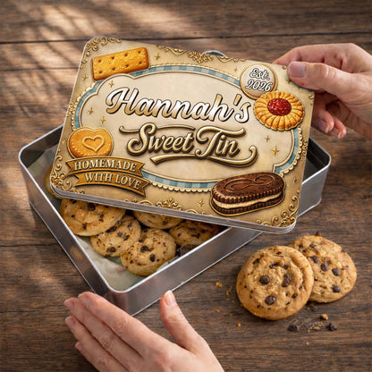 My Sweet Tin Homemade With Love Featuring Assorted Cookies And Biscuits