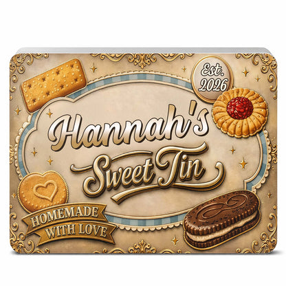 My Sweet Tin Homemade With Love Featuring Assorted Cookies And Biscuits