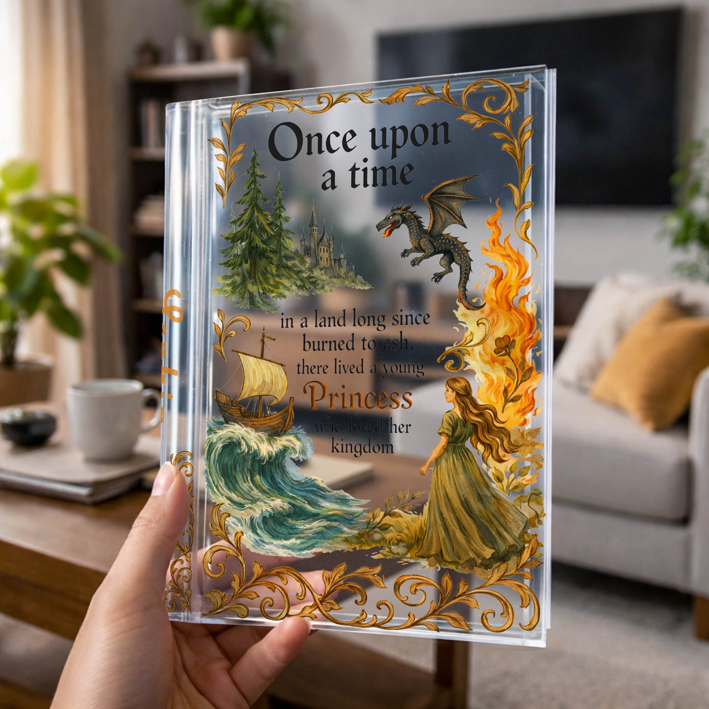 Once Upon A Time Princess Who Loved Her Kingdom With Dragon And Castle