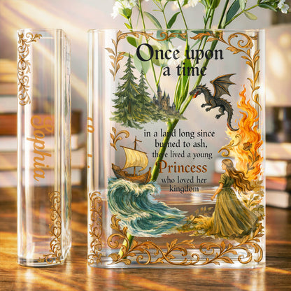 Once Upon A Time Princess Who Loved Her Kingdom With Dragon And Castle