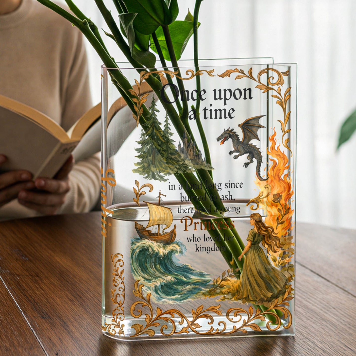 Once Upon A Time Princess Who Loved Her Kingdom With Dragon And Castle