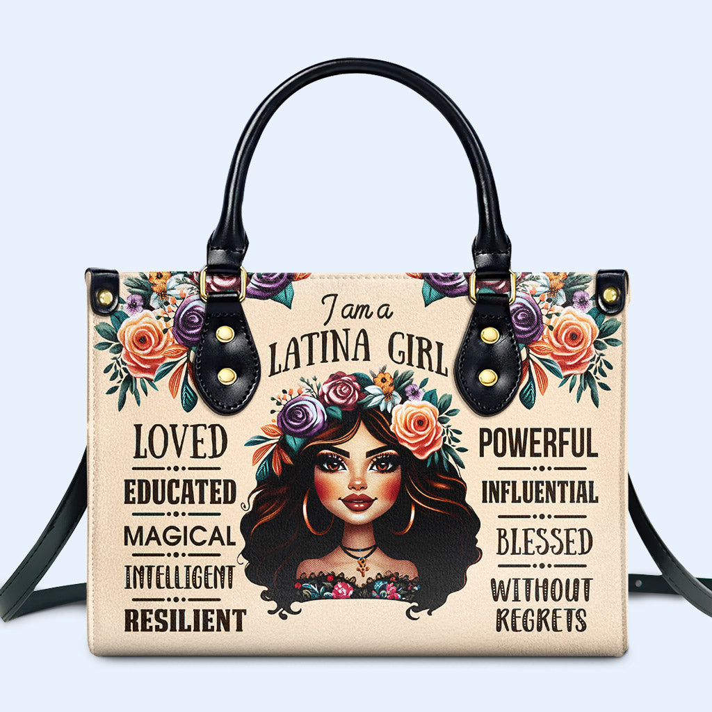 Soy una chica latina - Bolso de cuero personalizado - HG48