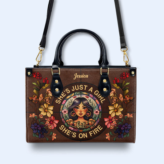 She's On Fire - Personalized Leather Handbag - HG53
