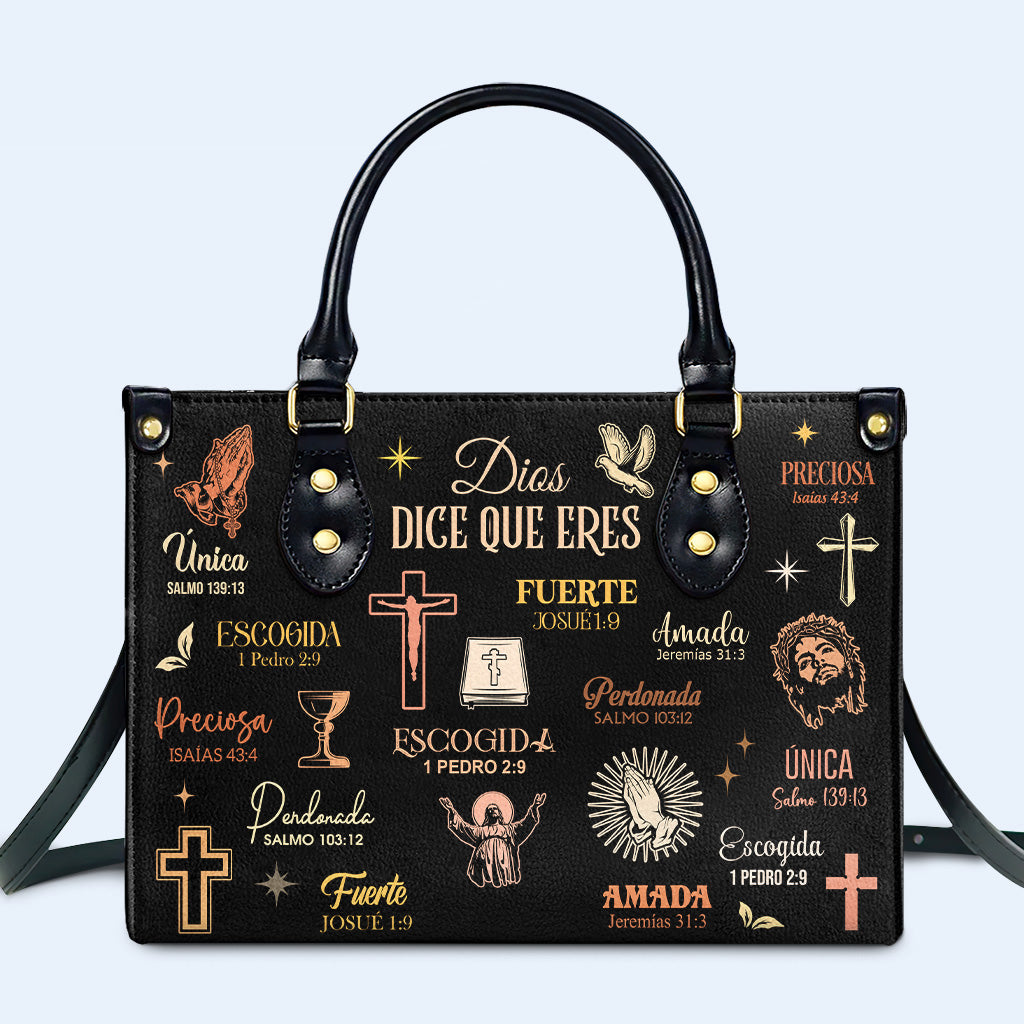 Dios Dice Que Eres - Personalized Leather Handbag - HG66