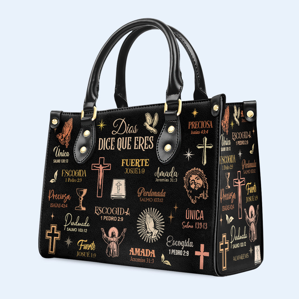 Dios Dice Que Eres - Personalized Leather Handbag - HG66