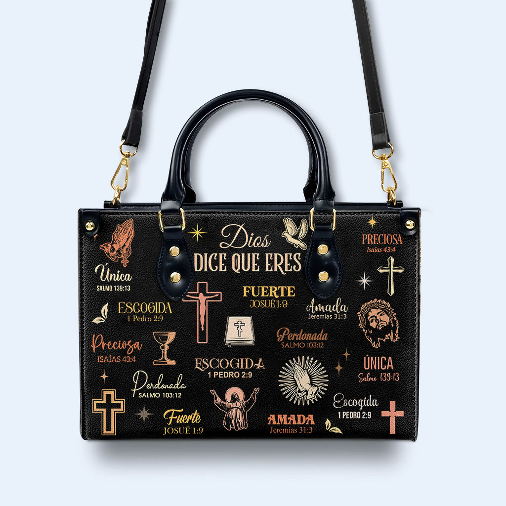 Dios Dice Que Eres - Personalized Leather Handbag - HG66