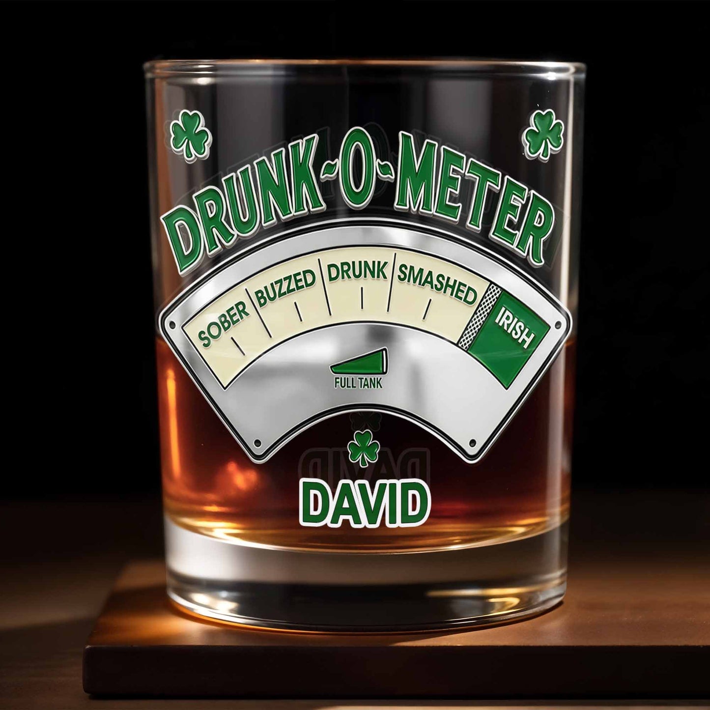Drunk-O-Meter From Sober To Irish, Shamrock Design