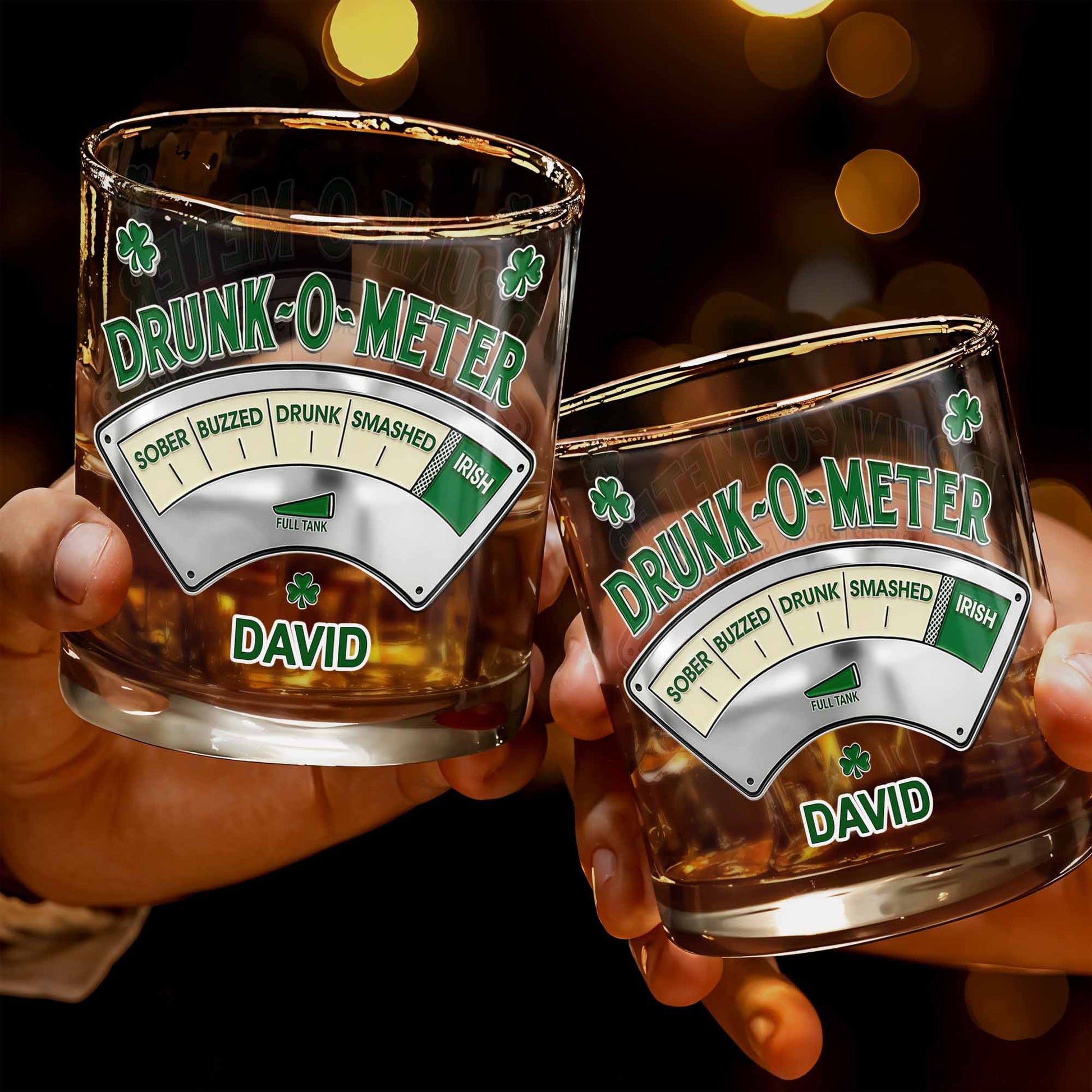 Drunk-O-Meter From Sober To Irish, Shamrock Design