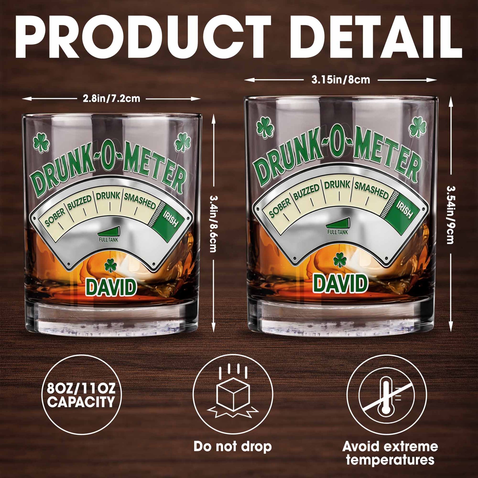 Drunk-O-Meter From Sober To Irish, Shamrock Design