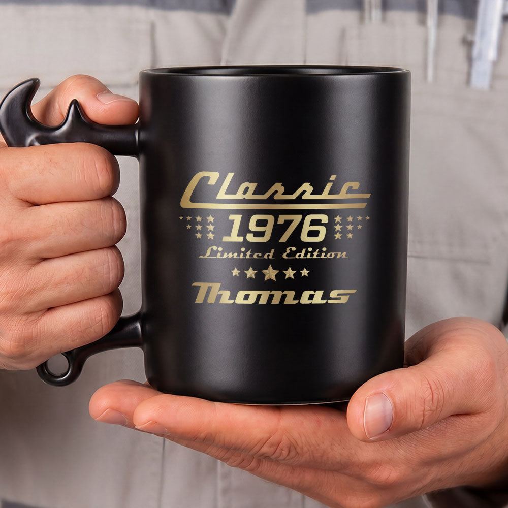 Classic Limited Edition Wrench Handle Personalized Coffee Mug - Personalized Coffee Mug With Wrench Spanner Handle - HIM030_WREMU