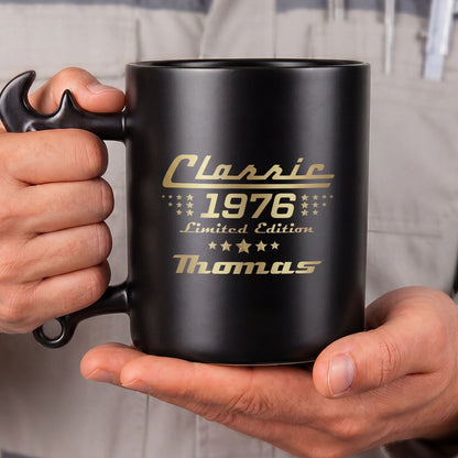 Classic Limited Edition Wrench Handle Personalized Coffee Mug - Personalized Coffee Mug With Wrench Spanner Handle - HIM030_WREMU