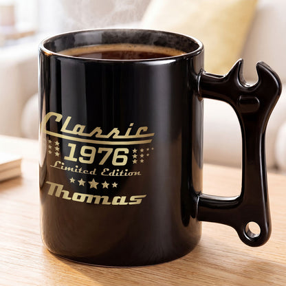 Classic Limited Edition Wrench Handle Personalized Coffee Mug - Personalized Coffee Mug With Wrench Spanner Handle - HIM030_WREMU