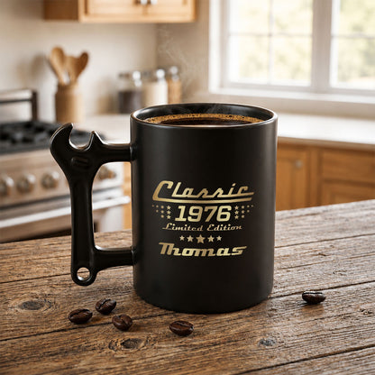 Classic Limited Edition Wrench Handle Personalized Coffee Mug - Personalized Coffee Mug With Wrench Spanner Handle - HIM030_WREMU