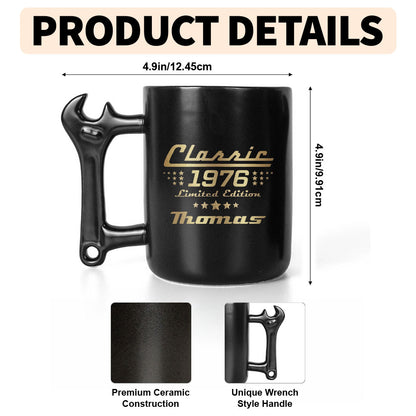 Classic Limited Edition Wrench Handle Personalized Coffee Mug - Personalized Coffee Mug With Wrench Spanner Handle - HIM030_WREMU