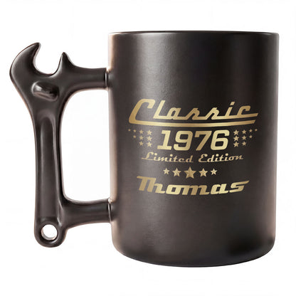 Classic Limited Edition Wrench Handle Personalized Coffee Mug - Personalized Coffee Mug With Wrench Spanner Handle - HIM030_WREMU