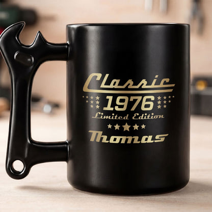 Classic Limited Edition Wrench Handle Personalized Coffee Mug - Personalized Coffee Mug With Wrench Spanner Handle - HIM030_WREMU
