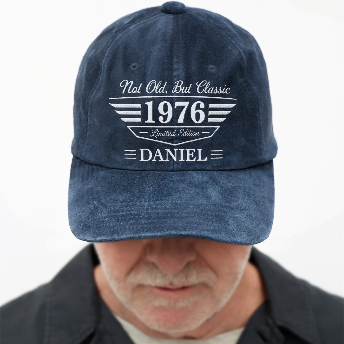 Not Old But Classic Limited Edition Personalized Wings Shield - Personalized Custom Washed Denim Cap - HIM034_WDCAP