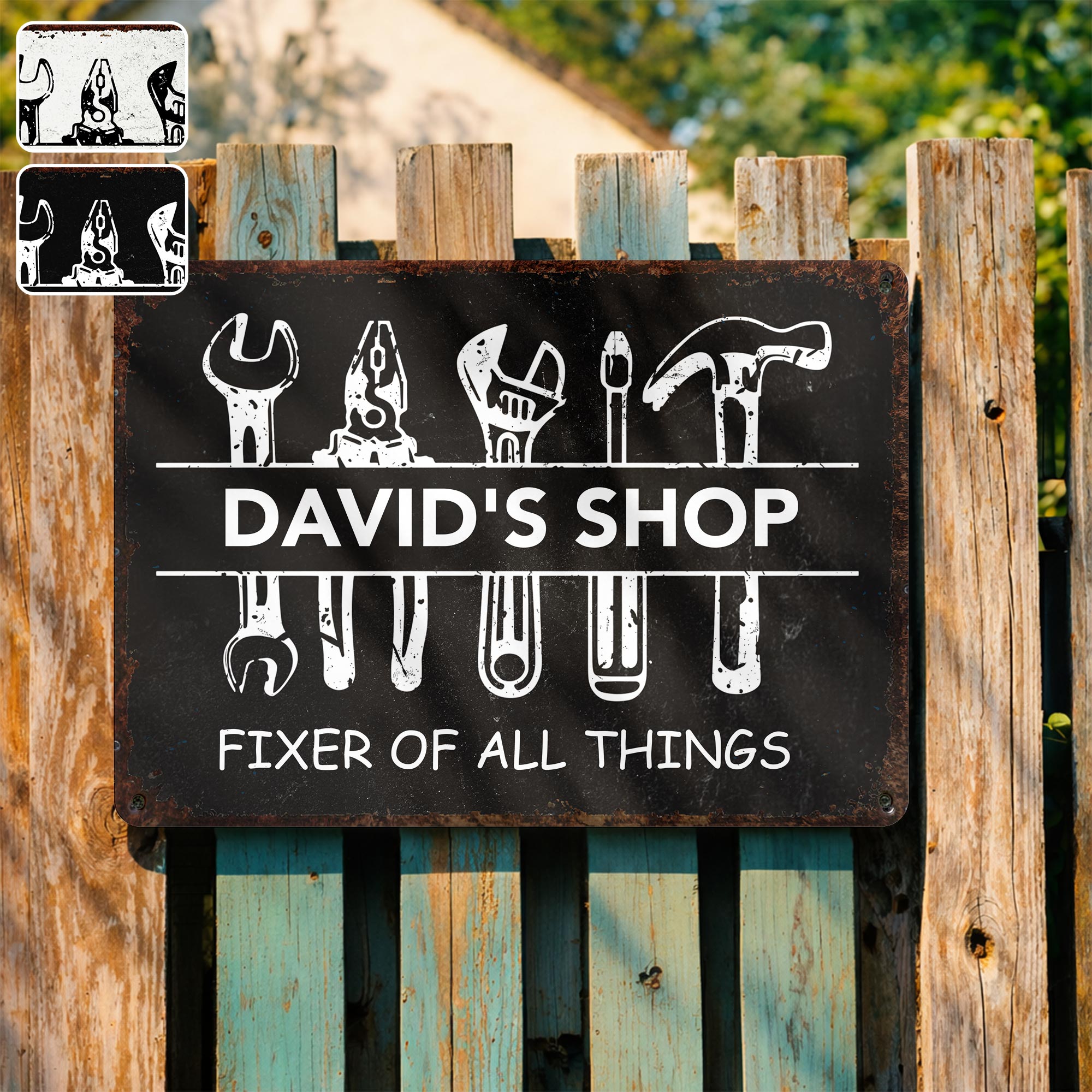 My Shop Fixer Of All Things, Personalized Metal Sign, Gift For Dad ...