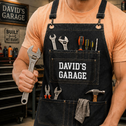 My Garage All Over Printed Apron With Tools Design - Personalized Custom Unisex All-Over Printed T-Shirt - HIM057_3T