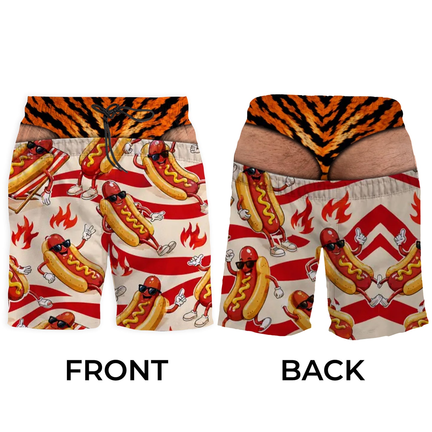 Make A Splash Cool Rubber Ducks With Sunglasses And Leopard Print - Personalized Men's Beach Shorts - HIM075_MEBES