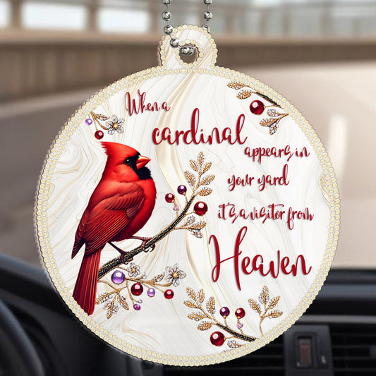 Cuando un cardenal aparece en tu jardín - Adorno acrílico personalizado, adorno para coche - HME014_HGO