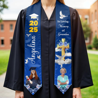 In Loving Memory Of Grandma, Dove, Cross, And Flowers