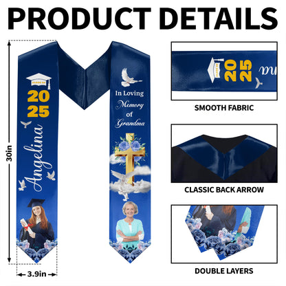 In Loving Memory Of Grandma, Dove, Cross, And Flowers