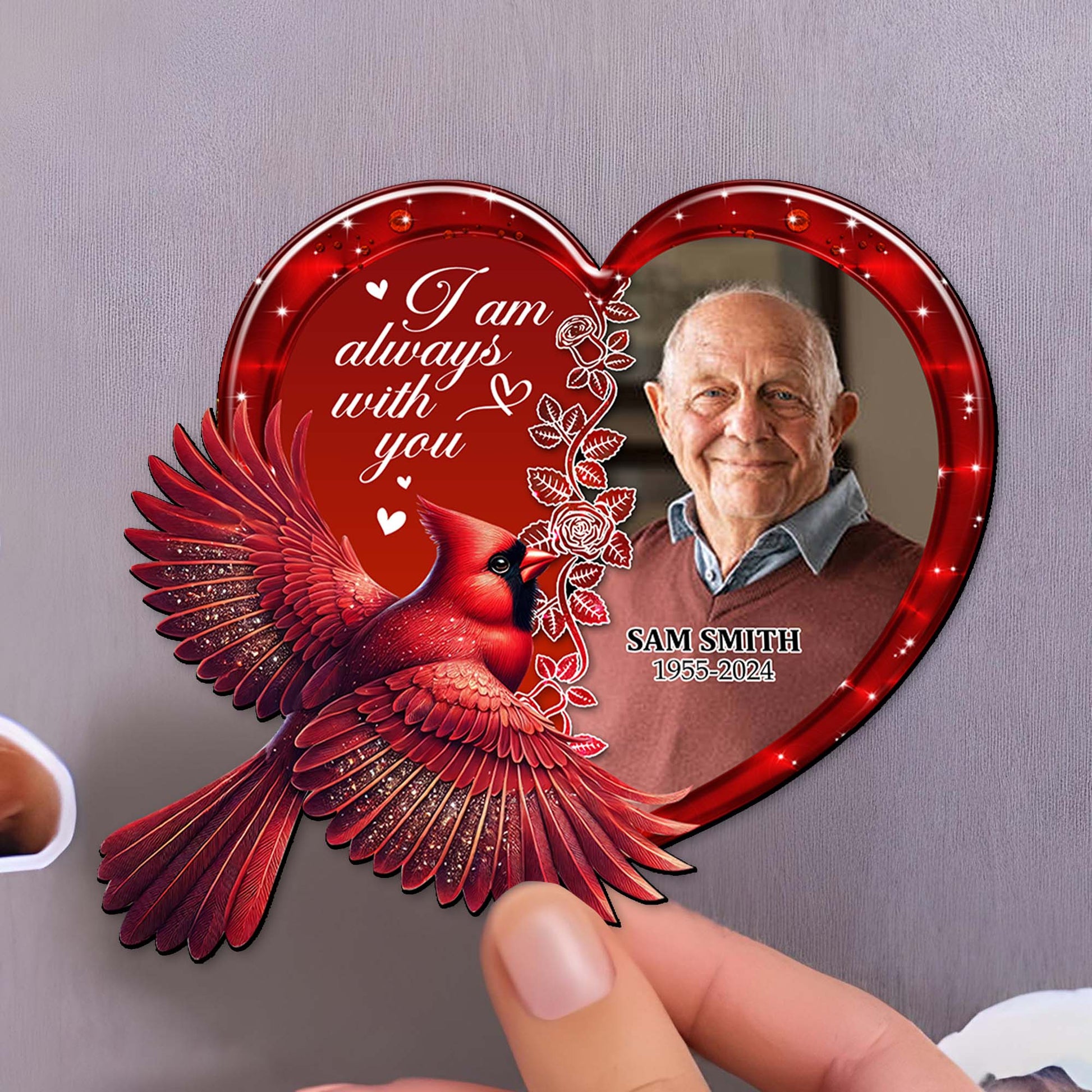 I Am Always With You Heart Shaped Magnet