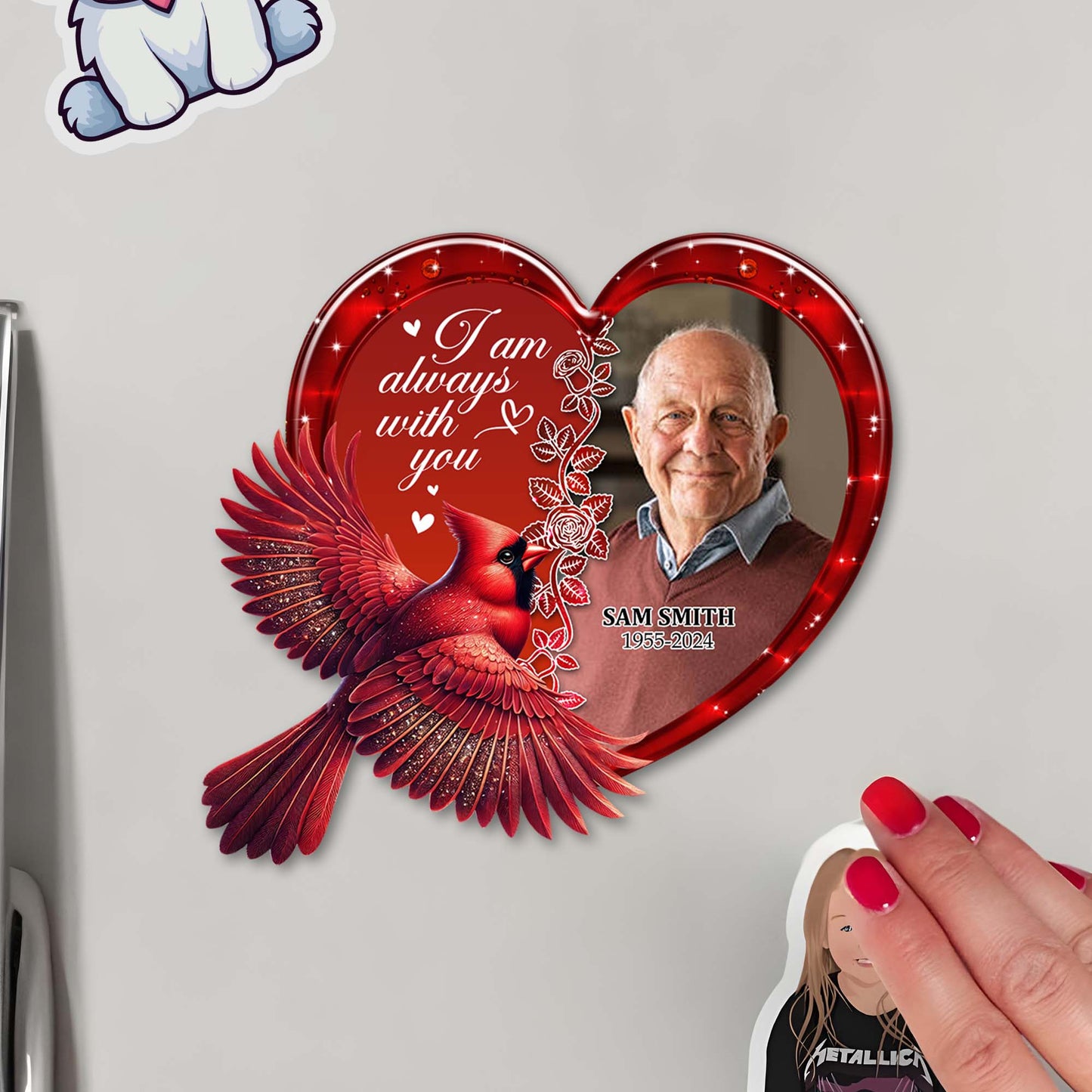 I Am Always With You Heart Shaped Magnet