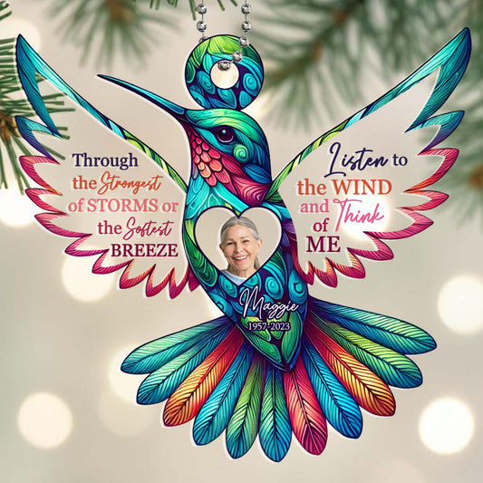 Through the Strongest of Storms, Listen to the Wind and Think of Me - Personalized Custom Acrylic Ornament, Car Ornament - HME036_HGO